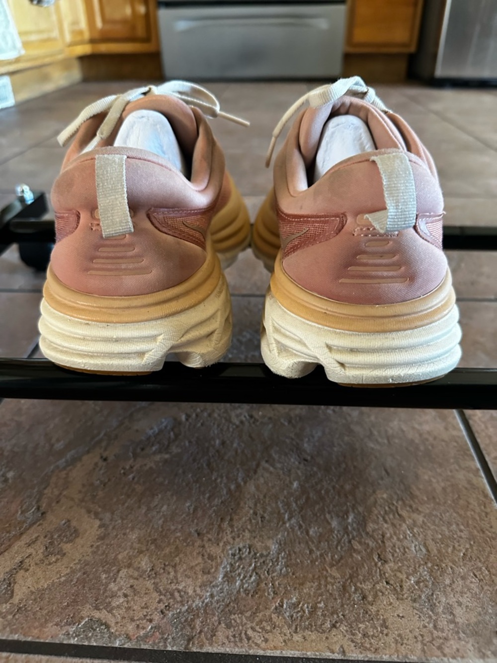 HOKA One Bondi Women’s Running Shoes Pink Peach Size 9 Athletic Sneakers Y2K